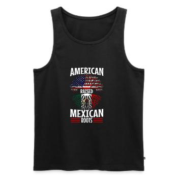 American raised with Mexican roots - Männer Premium Bio Tank Top - Schwarz - Vorne - Michal (187cm)