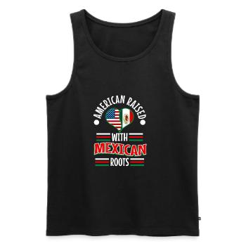 American raised with Mexican roots - Männer Premium Bio Tank Top - Schwarz - Vorne - Michal (187cm)