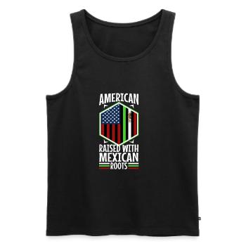 American raised with Mexican roots - Männer Premium Bio Tank Top - Schwarz - Vorne - Michal (187cm)