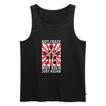 Not Crazy Not Rich Just Asian - Men's Premium Organic Tank Top - black - Front - Michal (187cm)