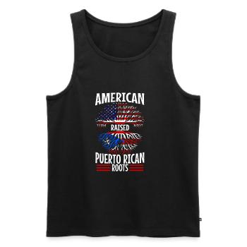 American raised with puerto rican roots - Männer Premium Bio Tank Top - Schwarz - Vorne - Michal (187cm)