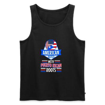 American raised with puerto rican roots - Männer Premium Bio Tank Top - Schwarz - Vorne - Michal (187cm)