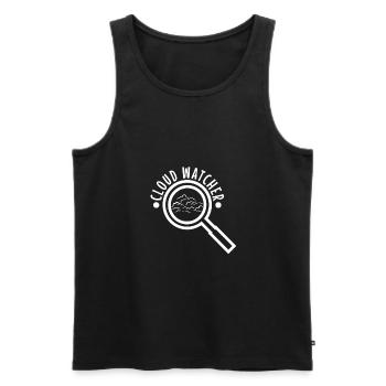 Cloud Watcher - Men's Premium Organic Tank Top - black - Front - AI Model Male 178 light (178cm)