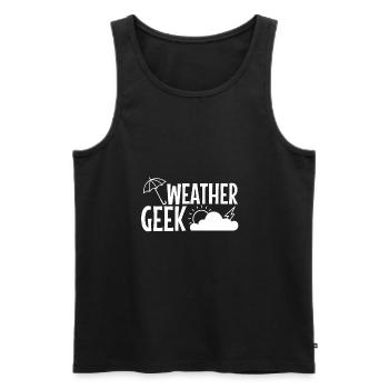 Weather Geek - Men's Premium Organic Tank Top - black - Front - AI Model Male 178 light (178cm)