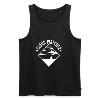 Cloud Watcher - Men's Premium Organic Tank Top - black - Front - AI Model Male 178 light (178cm)