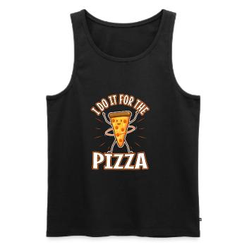 I do it for the Pizza - Men's Premium Organic Tank Top - black - Front - AI Model Male 178 light (178cm)