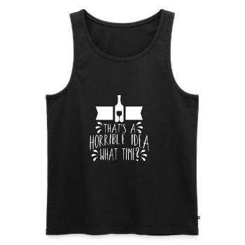 That's a horrible idea what time - Männer Premium Bio Tank Top - Schwarz - Vorne - AI Model Male 178 light (178cm)