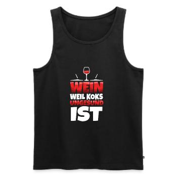Wein weil koks ungesund ist - Männer Premium Bio Tank Top - Schwarz - Vorne - AI Model Male 178 light (178cm)