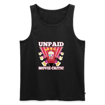 Unpaid movie critic - Men's Premium Organic Tank Top - black - Front - AI Model Male 178 light (178cm)
