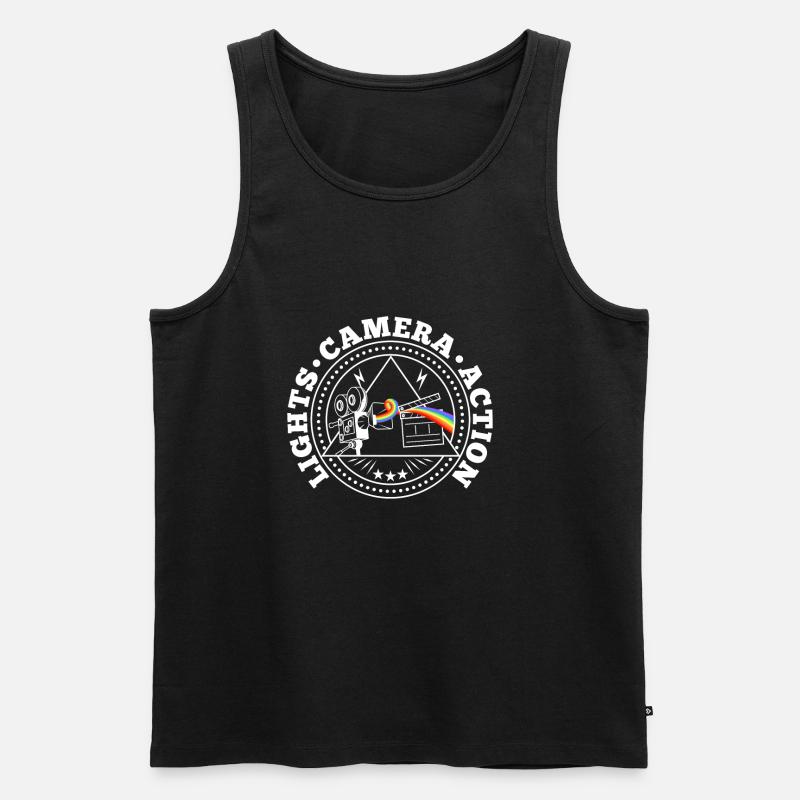 Lights camera action - Männer Premium Bio Tank Top - Schwarz