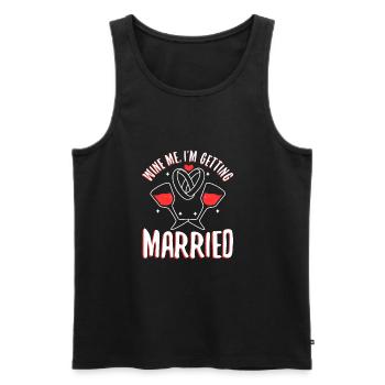 Je me marie - Débardeur bio Premium Homme - noir - Devant - Michal (187cm)