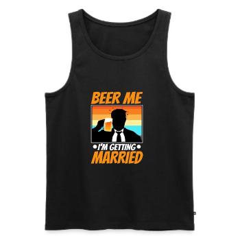 Beer Me, I am getting married - Men's Premium Organic Tank Top - black - Front - Michal (187cm)