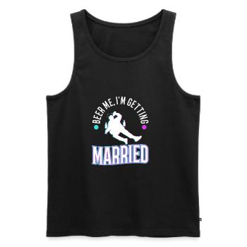Beer Me, I am getting married - Men's Premium Organic Tank Top - black - Front - Michal (187cm)