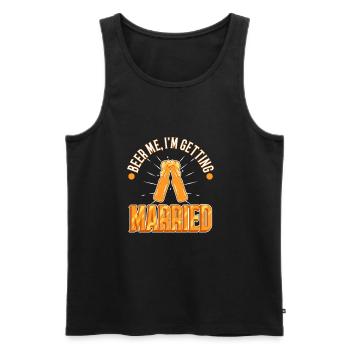 Beer Me, I am getting married - Men's Premium Organic Tank Top - black - Front - Michal (187cm)