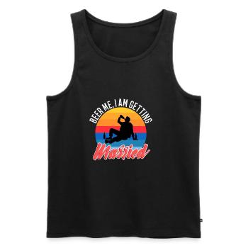 Beer Me, I am getting married - Men's Premium Organic Tank Top - black - Front - Michal (187cm)
