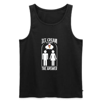 La crème glacée est toujours la réponse - Débardeur bio Premium Homme - noir - Devant - AI Model Male 178 light (178cm)