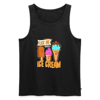 Léchez-moi jusqu’à la crème glacée - Débardeur bio Premium Homme - noir - Devant - Michal (187cm)