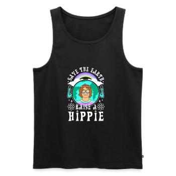 Save The Earth Raise A Hippie - Men's Premium Organic Tank Top - black - Front - AI Model Male 178 light (178cm)