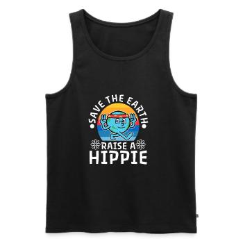 Save The Earth Raise A Hippie - Men's Premium Organic Tank Top - black - Front - AI Model Male 178 light (178cm)