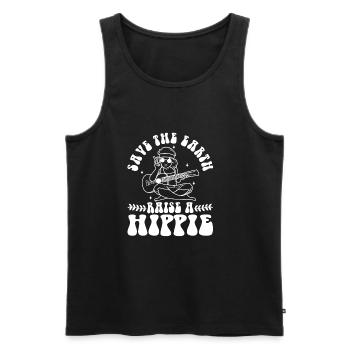 Save The Earth Raise A Hippie - Männer Premium Bio Tank Top - Schwarz - Vorne - Michal (187cm)