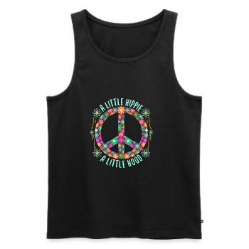 Un peu hippie Un petit capot - Débardeur bio Premium Homme - noir - Devant - AI Model Male 178 light (178cm)
