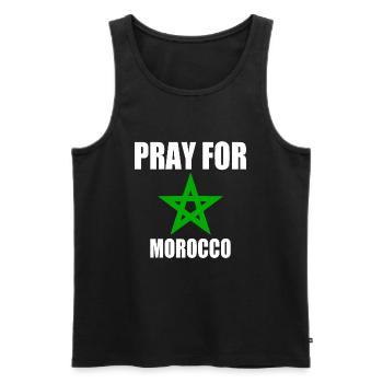 Pray for morocco maroc - Débardeur bio Premium Homme - noir - Devant - AI Model Male 178 light (178cm)