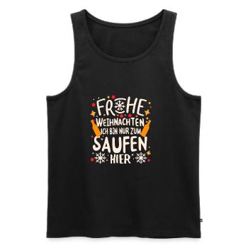 Frohe Weihnachten ich bin nur zum saufen hier - Männer Premium Bio Tank Top - Schwarz - Vorne - AI Model Male 178 light (178cm)