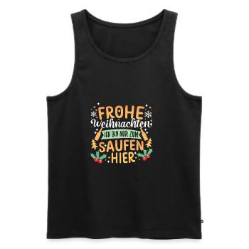 Frohe Weihnachten ich bin nur zum saufen hier - Männer Premium Bio Tank Top - Schwarz - Vorne - AI Model Male 178 light (178cm)