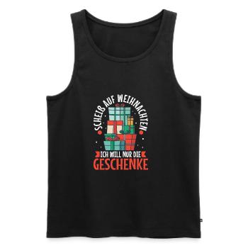 Scheiß auf Weihnachten ich will nur die Geschenke - Männer Premium Bio Tank Top - Schwarz - Vorne - AI Model Male 178 light (178cm)