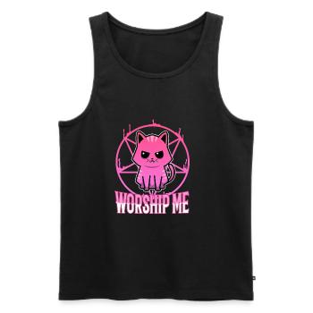 Worship me - Men's Premium Organic Tank Top - black - Front - AI Model Male 178 light (178cm)