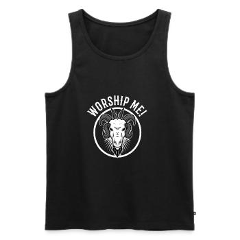 Worship me - Men's Premium Organic Tank Top - black - Front - AI Model Male 178 light (178cm)