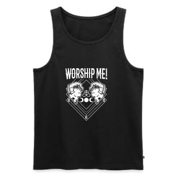 Worship me - Men's Premium Organic Tank Top - black - Front - AI Model Male 178 light (178cm)