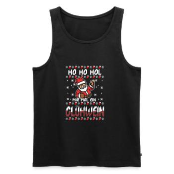 Ho Ho Hol mir mal ein Glühwein - Männer Premium Bio Tank Top - Schwarz - Vorne - AI Model Male 178 light (178cm)