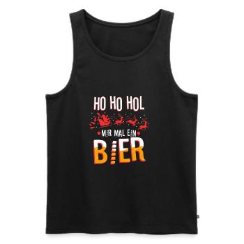 Ho Ho Hol mir mal ein Bier - Männer Premium Bio Tank Top - Schwarz - Vorne - AI Model Male 178 light (178cm)