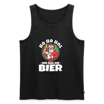 Ho Ho Hol mir mal ein Bier - Männer Premium Bio Tank Top - Schwarz - Vorne - AI Model Male 178 light (178cm)