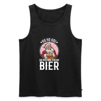 Ho Ho Hol mir mal ein Bier - Männer Premium Bio Tank Top - Schwarz - Vorne - AI Model Male 178 light (178cm)