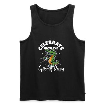 Celebrate until the croc-of dawn - Männer Premium Bio Tank Top - Schwarz - Vorne - AI Model Male 178 light (178cm)
