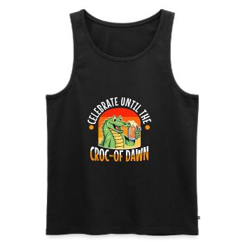 Celebrate until the croc-of dawn - Männer Premium Bio Tank Top - Schwarz - Vorne - AI Model Male 178 light (178cm)