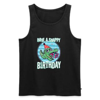 Have a Snappy Birthday - Men's Premium Organic Tank Top - black - Front - AI Model Male 178 light (178cm)