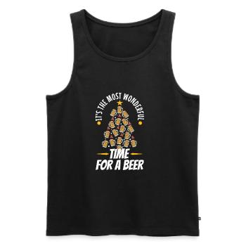 It's the most Wonderful time for a Beer - Männer Premium Bio Tank Top - Schwarz - Vorne - Michal (187cm)