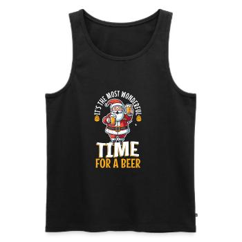 It's the most Wonderful time for a Beer - Männer Premium Bio Tank Top - Schwarz - Vorne - Michal (187cm)