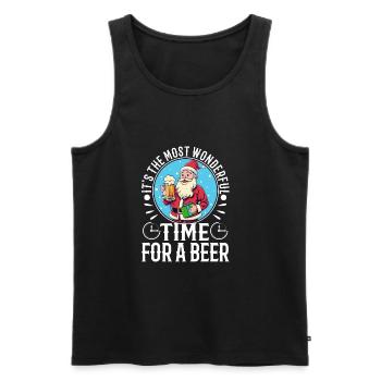 It's the most Wonderful time for a Beer - Männer Premium Bio Tank Top - Schwarz - Vorne - Michal (187cm)