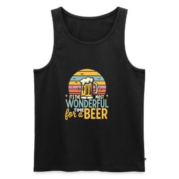 It's the most Wonderful time for a Beer - Männer Premium Bio Tank Top - Schwarz - Vorne - Michal (187cm)