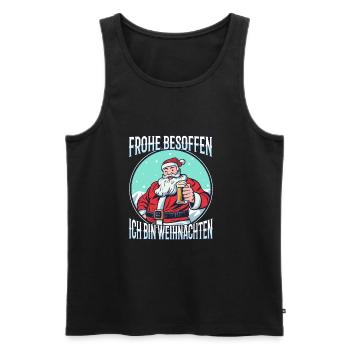 Frohe besoffen ich bin Weihnachten - Männer Premium Bio Tank Top - Schwarz - Vorne - AI Model Male 178 light (178cm)
