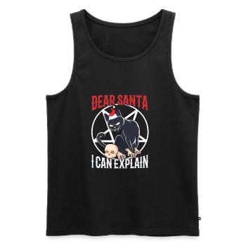 Dear santa i can explain - Männer Premium Bio Tank Top - Schwarz - Vorne - Michal (187cm)