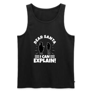 Dear santa i can explain - Männer Premium Bio Tank Top - Schwarz - Vorne - Michal (187cm)