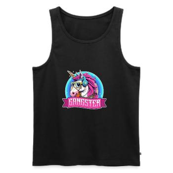Licorne Gangsta - Débardeur bio Premium Homme - noir - Devant - AI Model Male 178 light (178cm)