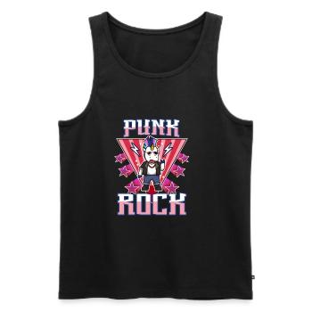 Punk Rock Unicorn - Männer Premium Bio Tank Top - Schwarz - Vorne - AI Model Male 178 light (178cm)