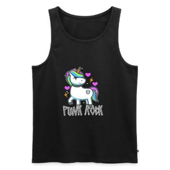 Punk Rock Unicorn - Men's Premium Organic Tank Top - black - Front - Michal (187cm)