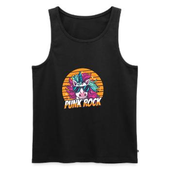 Punk Rock Unicorn - Men's Premium Organic Tank Top - black - Front - Michal (187cm)